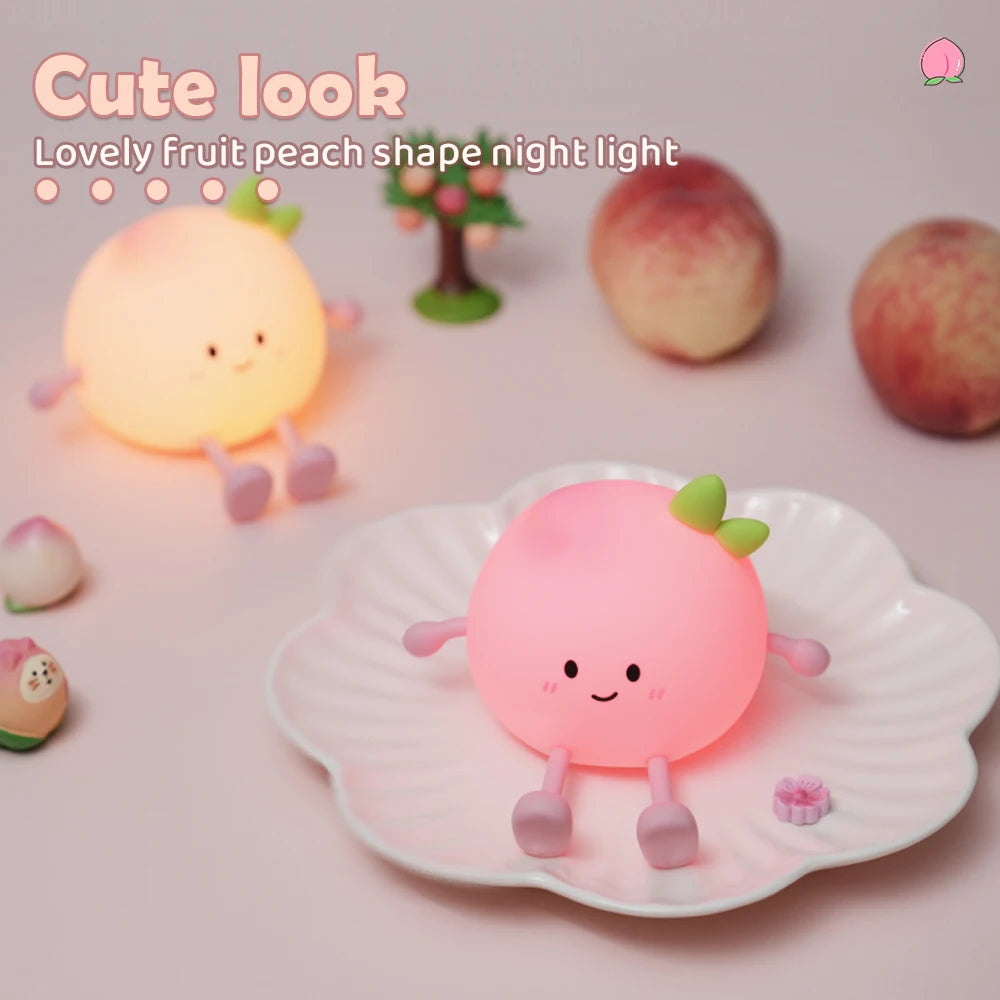 Cute Peach Silicone Night Light