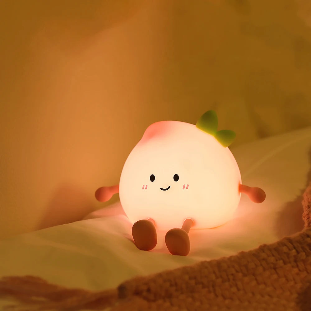 Cute Peach Silicone Night Light
