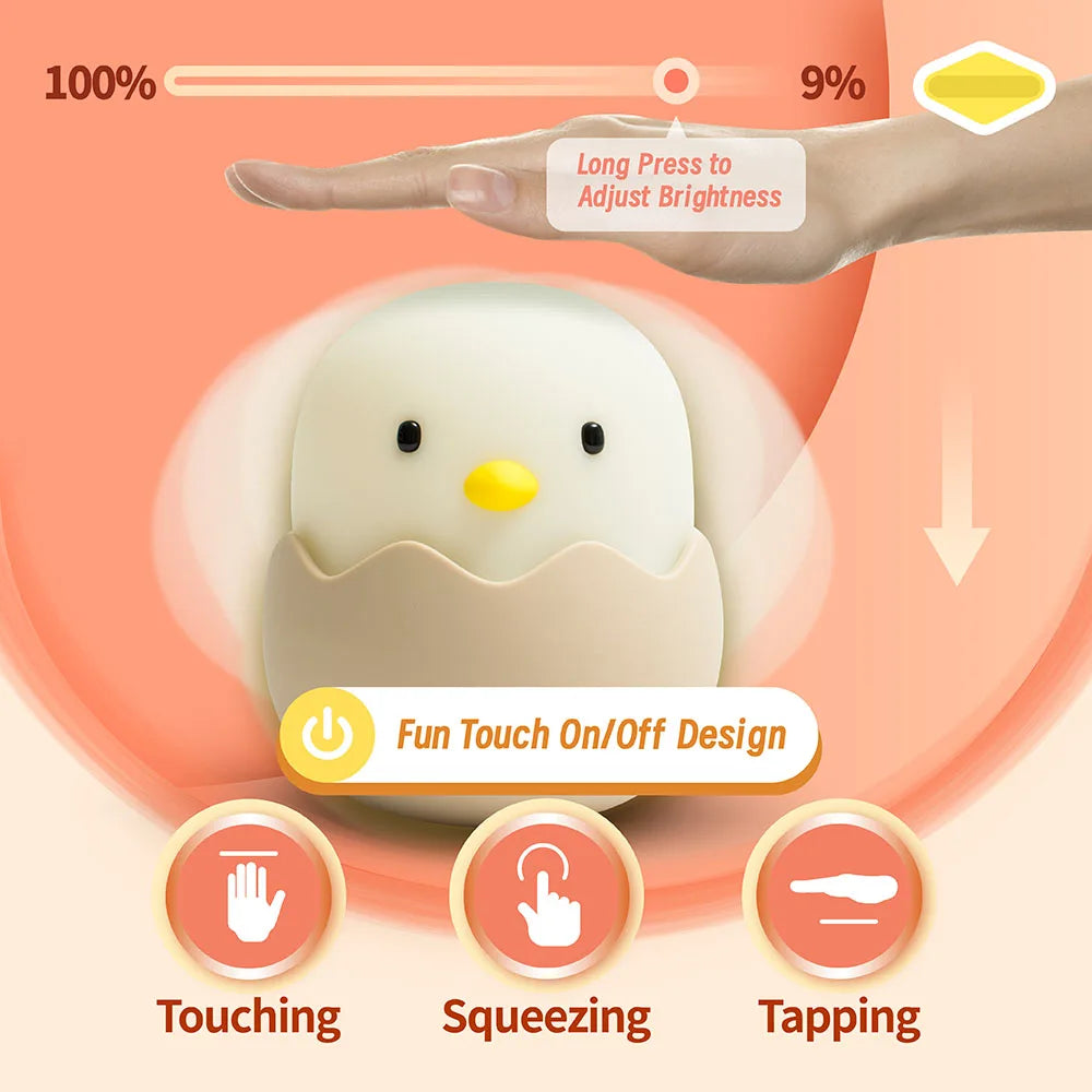 Cute Duck Silicone Night Light