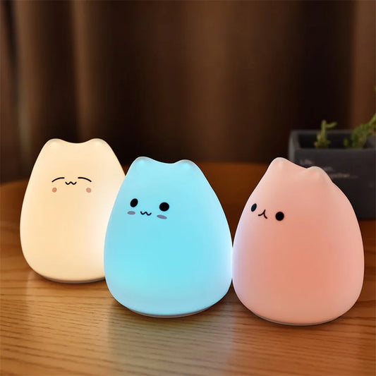 Cute Cat Silicone Night Light