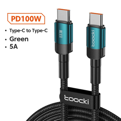 100W Quick Charge Type C to USB C Cable