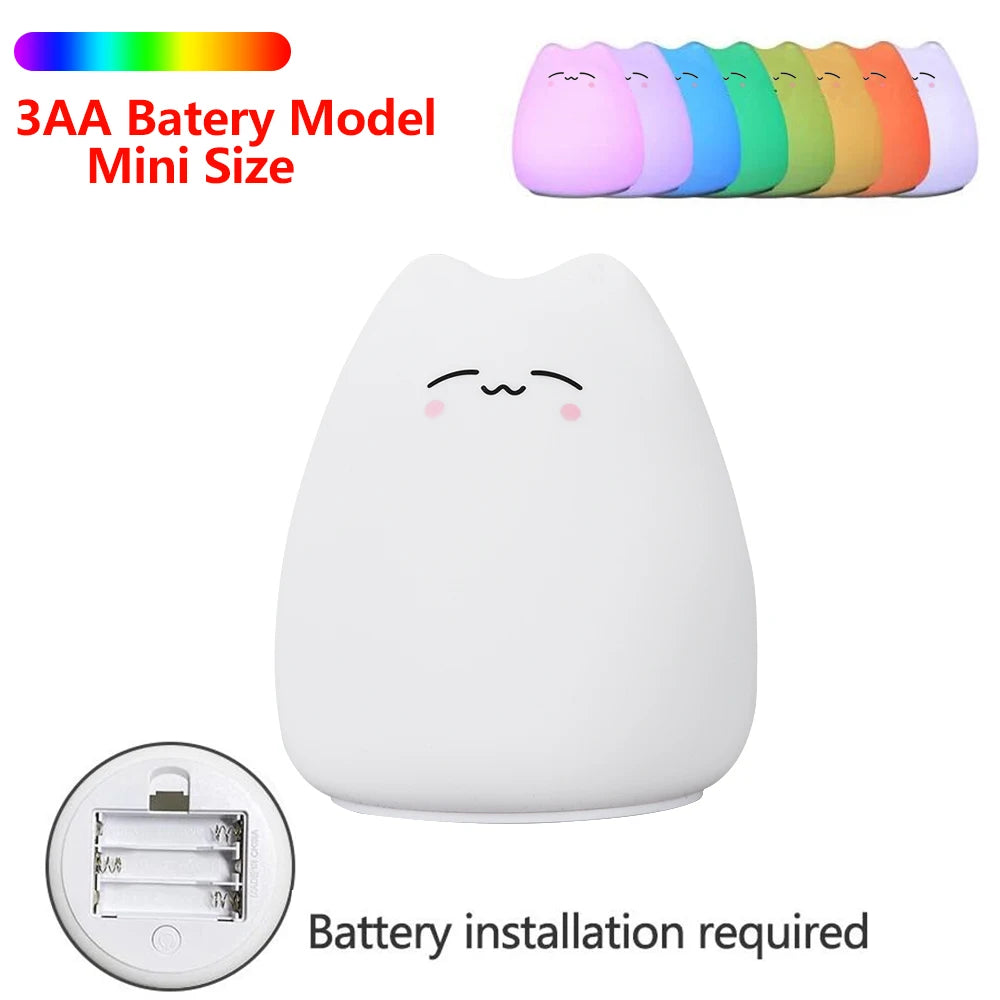 Cute Cat Silicone Night Light
