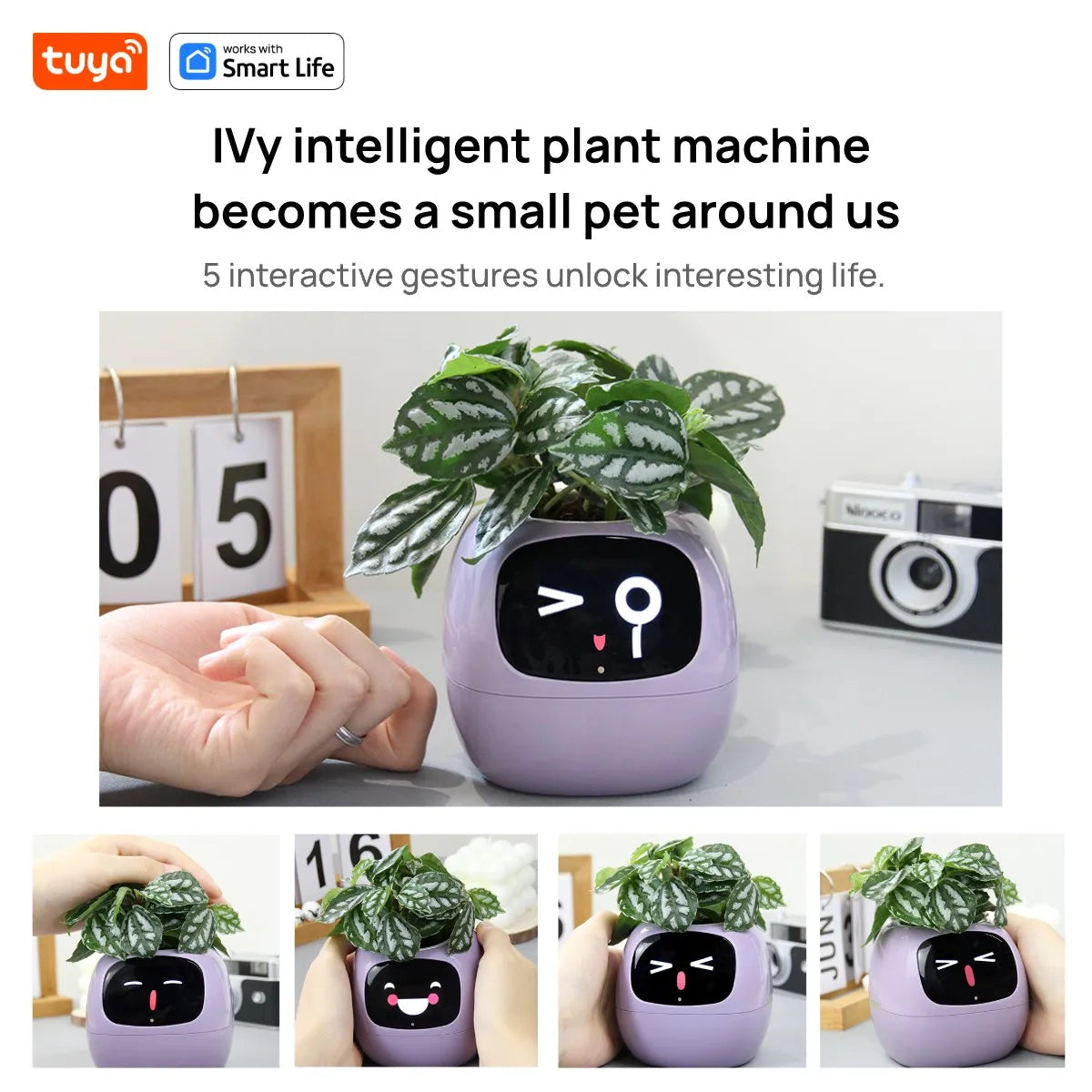 White Tuya Ivy Smart Planter