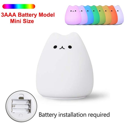 Cute Cat Silicone Night Light