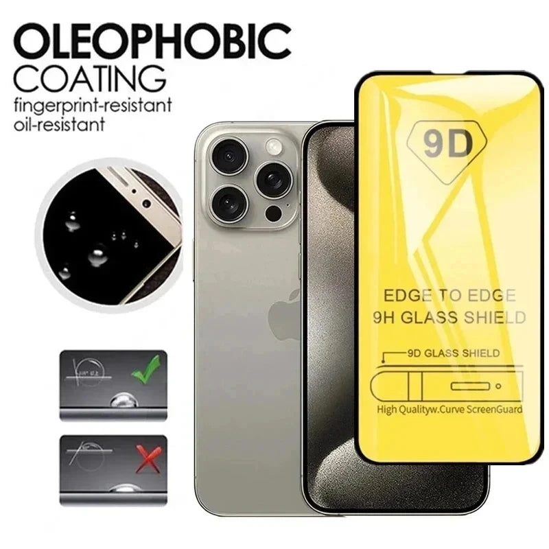 5PCS 9D Tempered Glass For iPhone