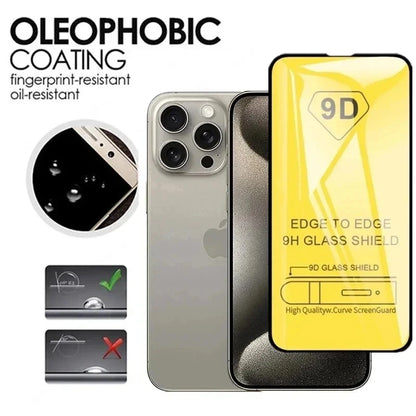 5PCS 9D Tempered Glass For iPhone