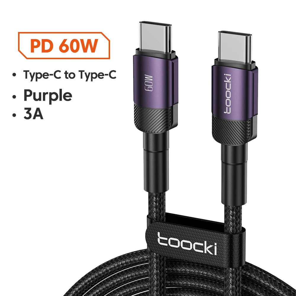 100W Quick Charge Type C to USB C Cable