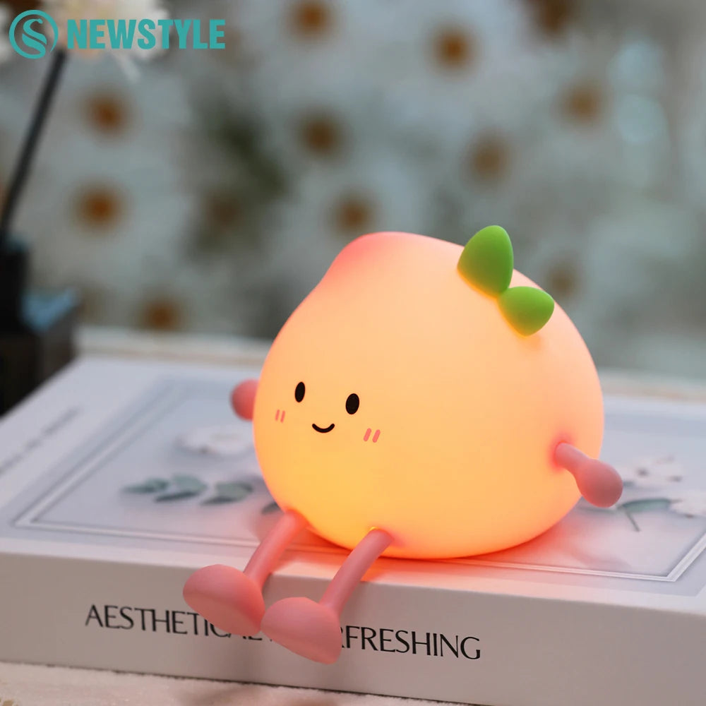Cute Peach Silicone Night Light