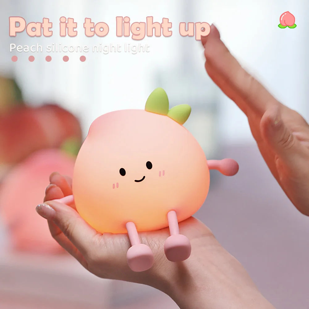 Cute Peach Silicone Night Light