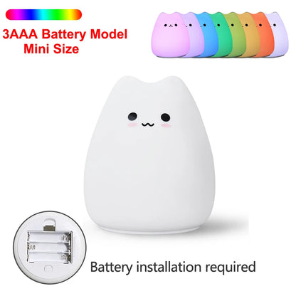 Cute Cat Silicone Night Light