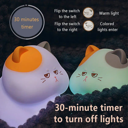 Gluttonous Cat Silicone Night Light