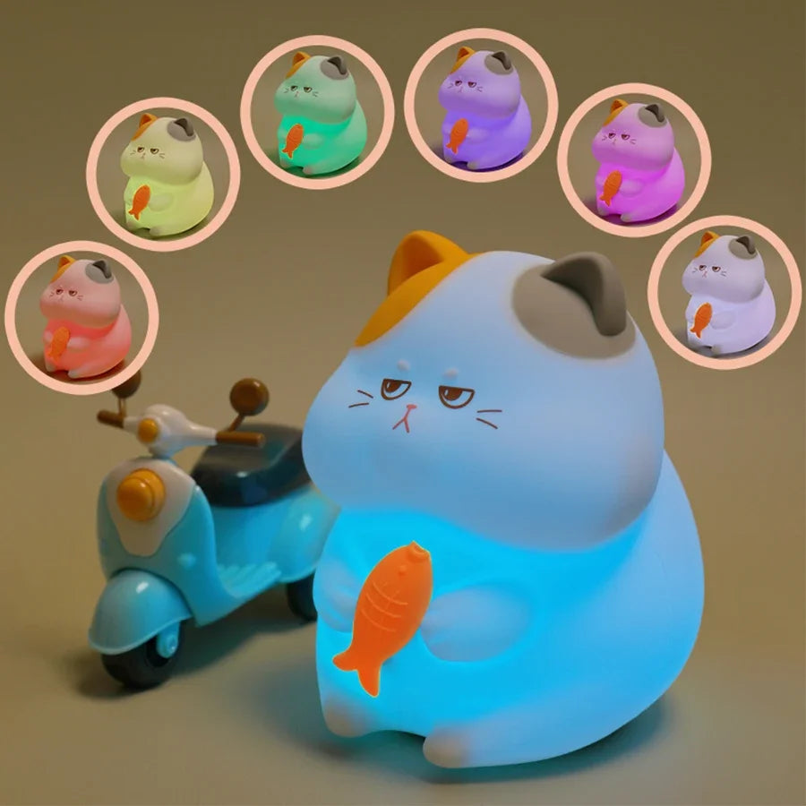 Gluttonous Cat Silicone Night Light
