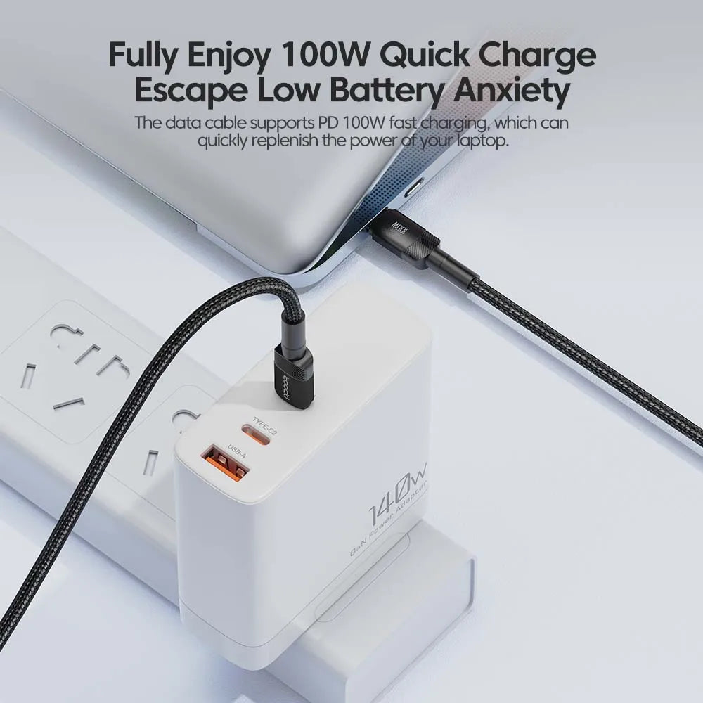 100W Quick Charge Type C to USB C Cable