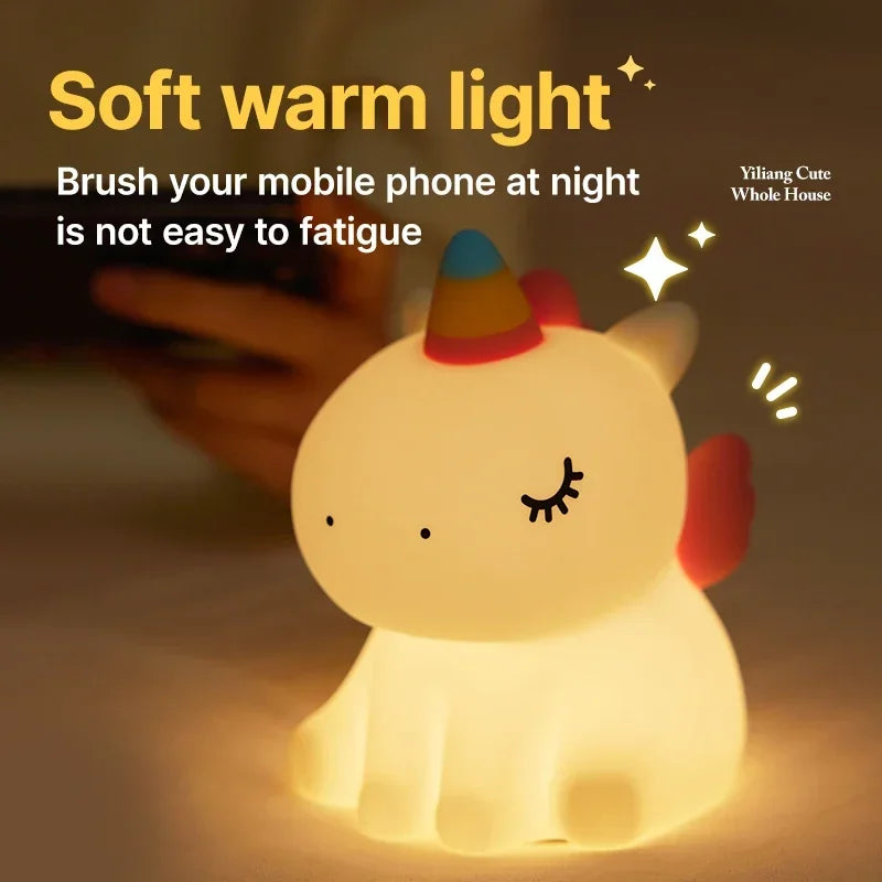 Cute Unicorn Silicone Night Light