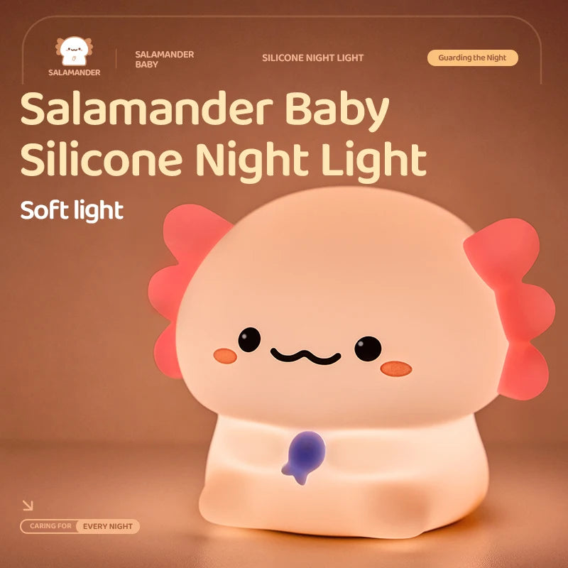 Cute Axolotl Silicone Night Light