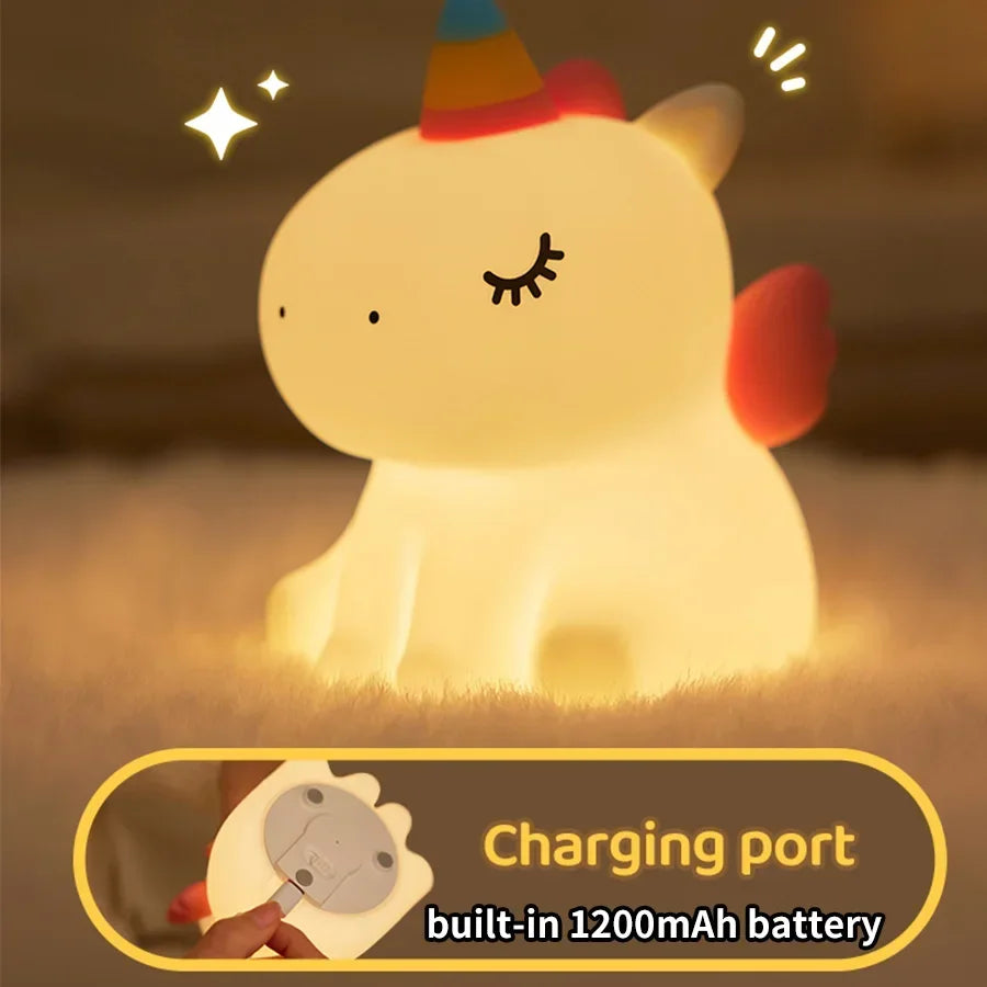 Cute Unicorn Silicone Night Light